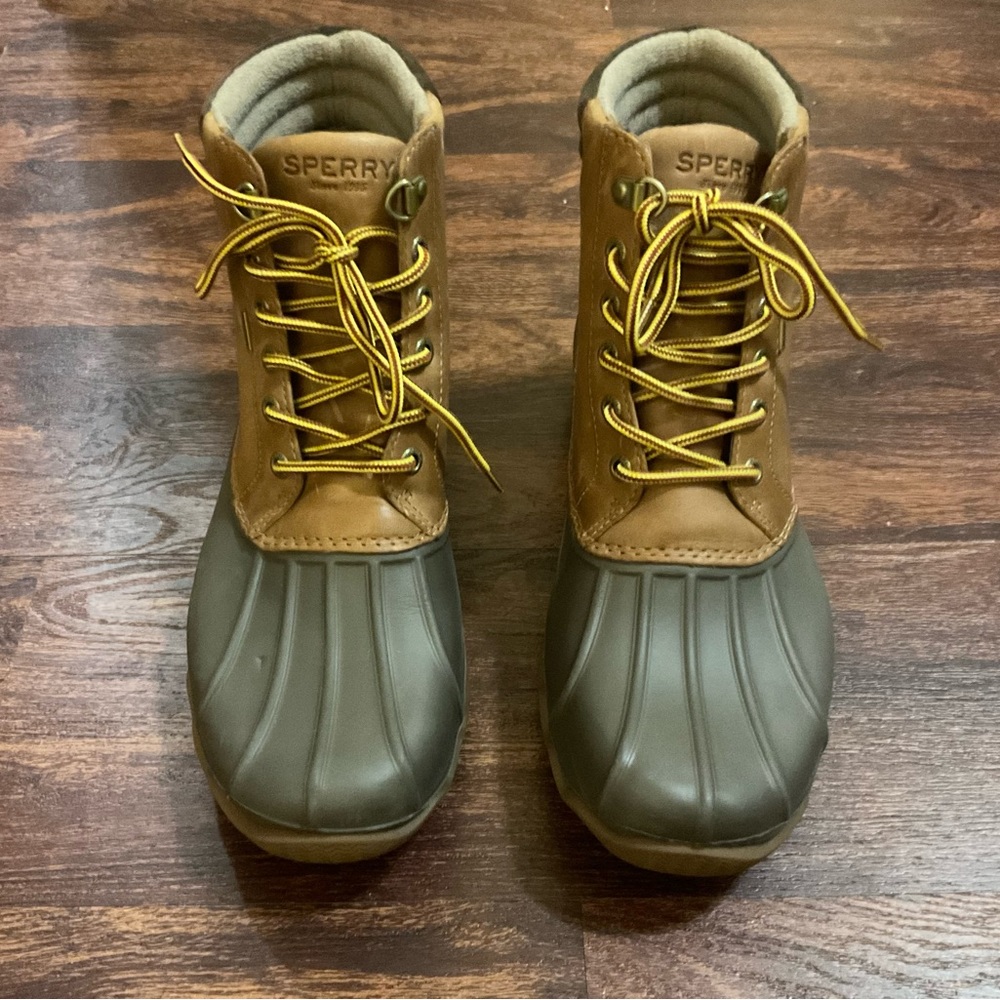 Sperry Avenue Duck Boots Waterproof Lined Tan/Brown Men's Size 8